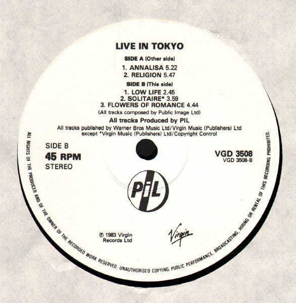 Public Image Limited - Live In Tokyo