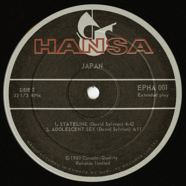 Japan - Special Edition - Five Song - Extended Play - 1980