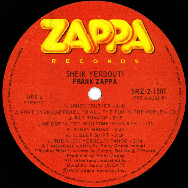 Frank Zappa - Sheik Yerbouti - 1979