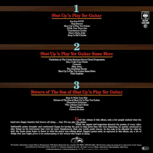 Frank Zappa - Shut Up 'N Play Yer Guitar - 1981