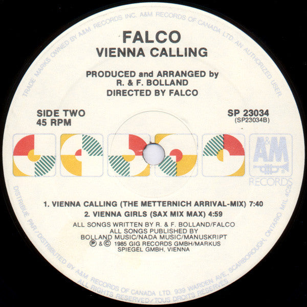Falco - Vienna Calling (The Tourist Version) - 1985