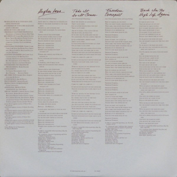 Steve Winwood - Back In The High Life - 1986