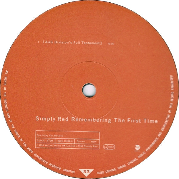 Simply Red - Remembering The First Time (The Remixes) - 1995
