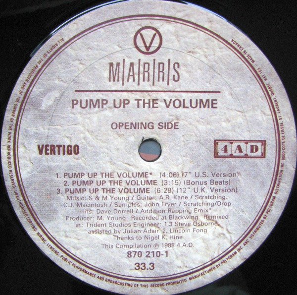 M|A|R|R|S - Pump Up The Volume - 1988