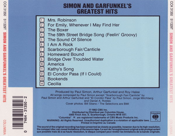 Simon & Garfunkel - Simon And Garfunkel's Greatest Hits (CD) -