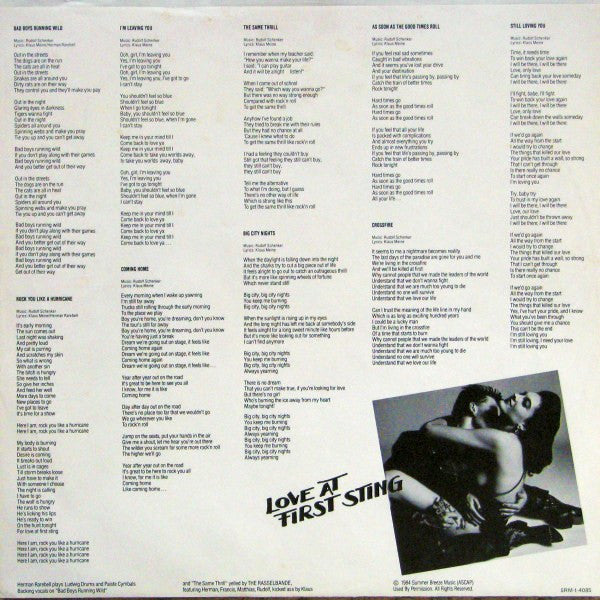 Scorpions - Love At First Sting - 1984