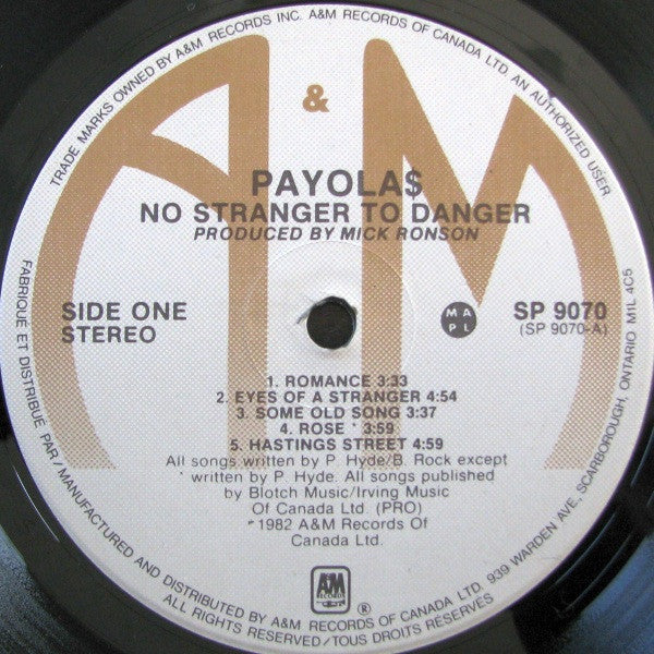 Payola$ - No Stranger To Danger - 1982