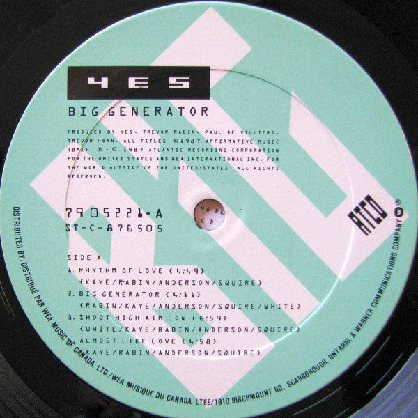 Yes - Big Generator - 1987