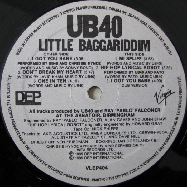UB40 - Little Baggariddim - 1985