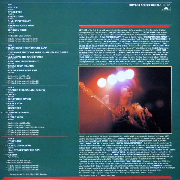 Jimi Hendrix - The Singles Album - 1983