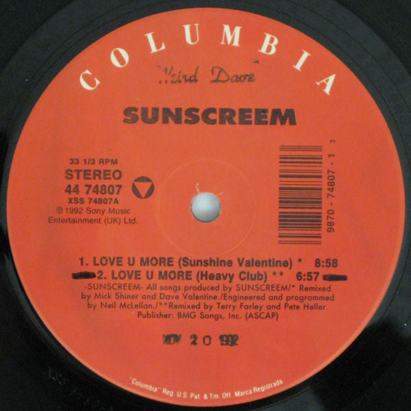 Sunscreem - Love U More - 1992