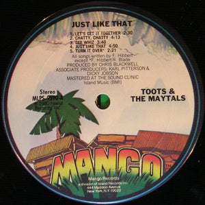 Toots & The Maytals - Just Like That Vinyl Record