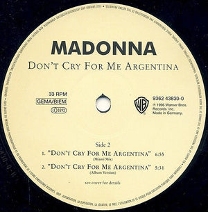 Madonna - Don't Cry For Me Argentina