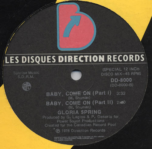 Gloria Spring - Baby, Come On - 1976