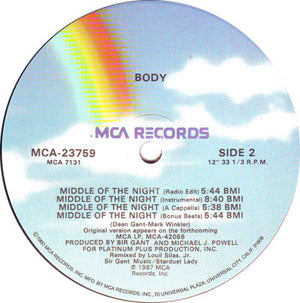 Body - Middle Of The Night - 1987