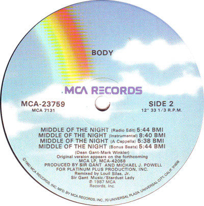 Body - Middle Of The Night - 1987