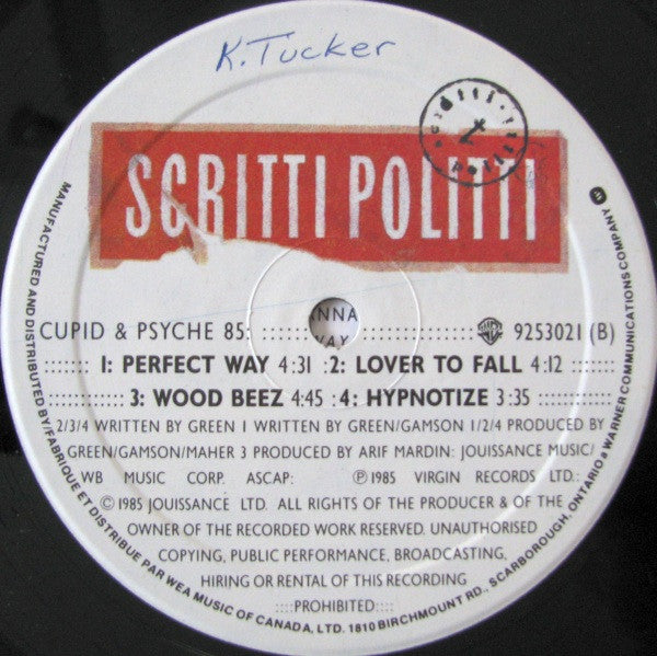 Scritti Politti - Cupid & Psyche 85 - 1985