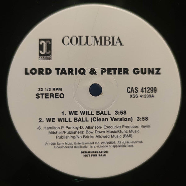 Lord Tariq & Peter Gunz - We Will Ball Vinyl Record