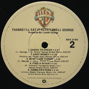 Lowell George - Thanks I'll Eat It Here - 1979