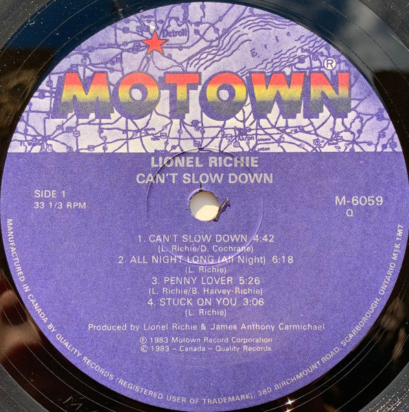 Lionel Richie - Can't Slow Down - 1983