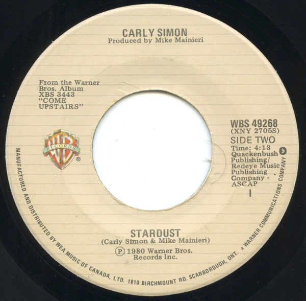 Carly Simon - Jesse / Stardust - 1980