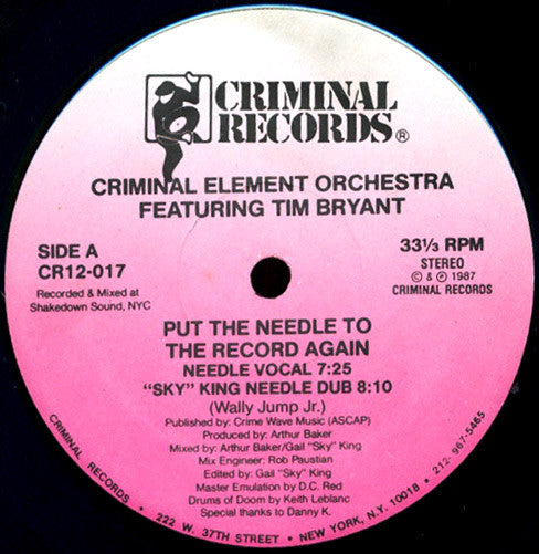 Criminal Element Orchestra - Put The Needle To The Record Again