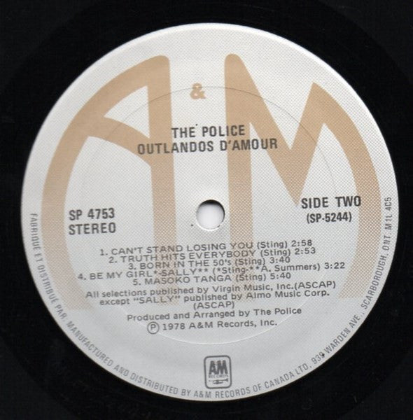 Police, The - Outlandos D'Amour - 1979