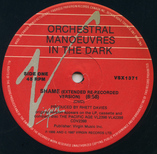 Orchestral Manoeuvres In The Dark - Shame - 1987