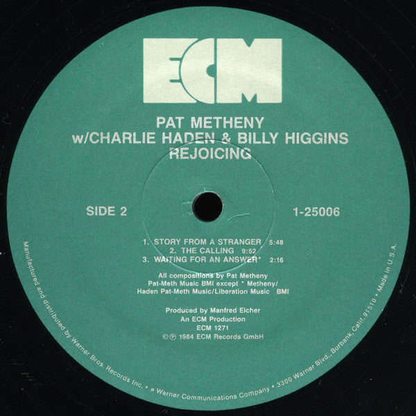 Pat Metheny W/ Charlie Haden & Billy Higgins - Rejoicing - 1984