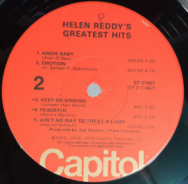 Helen Reddy - Helen Reddy's Greatest Hits - 1975