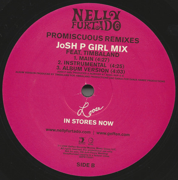 Nelly Furtado - Promiscuous (Remixes) Vinyl Record