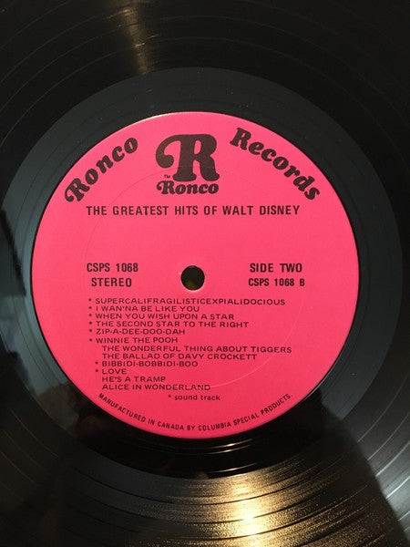 Various - The Greatest Hits Of Walt Disney - 1976