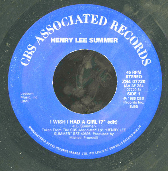 Henry Lee Summer - I Wish I Had A Girl (7" edit) - 1986