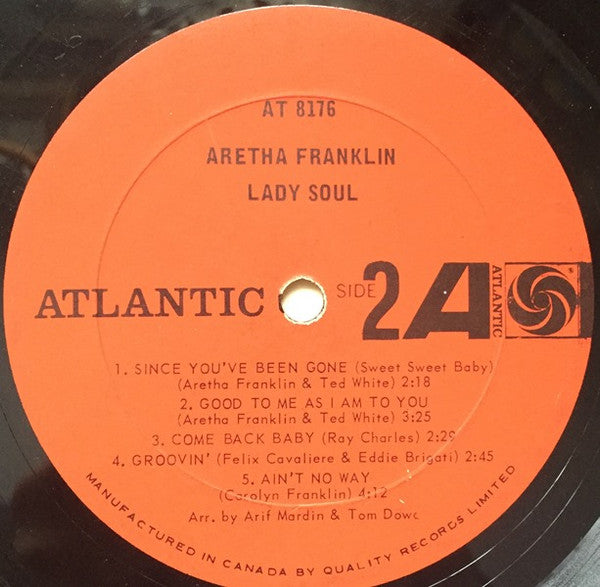 Aretha Franklin - Lady Soul Vinyl Record