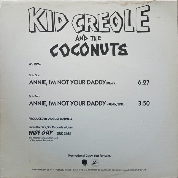 Kid Creole And The Coconuts - Annie, I'm Not Your Daddy - 1982