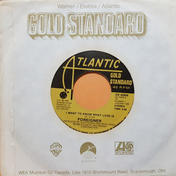 Foreigner - I Want To Know What Love Is / That Was Yesterday - 1987