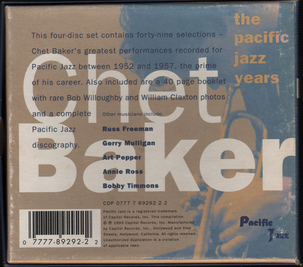 Chet Baker - The Pacific Jazz Years (CD) - 1994