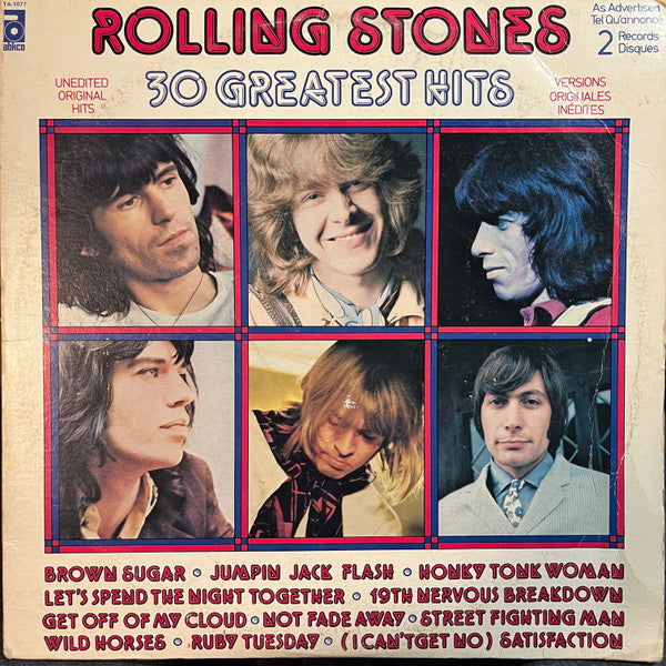 The Rolling Stones - 30 Greatest Hits Vinyl Record