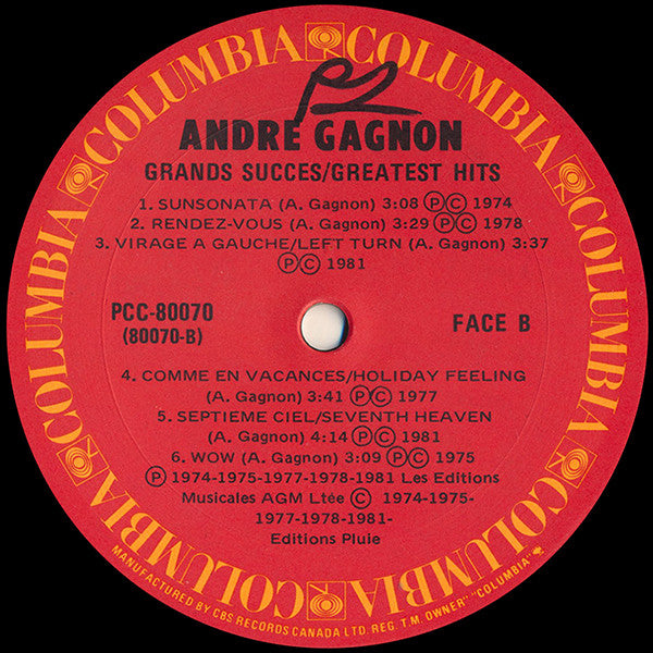 André Gagnon - Grand Succès = Greatest Hits - 1982