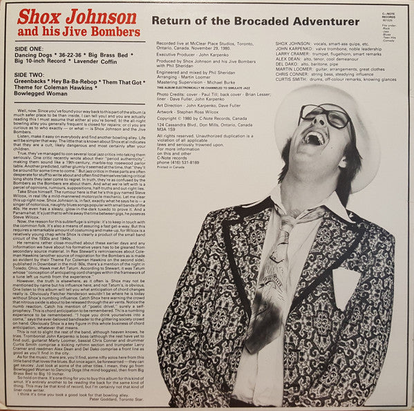 Shox Johnson And The Jive Bombers - Return Of The Brocaded Adventurer - 1980