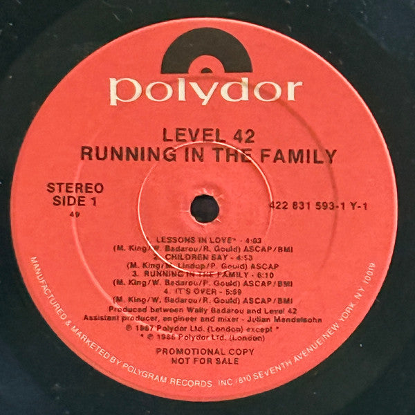 Level 42 - Running In The Family - 1987