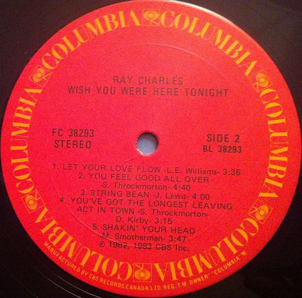Ray Charles - Wish You Were Here Tonight - 1983