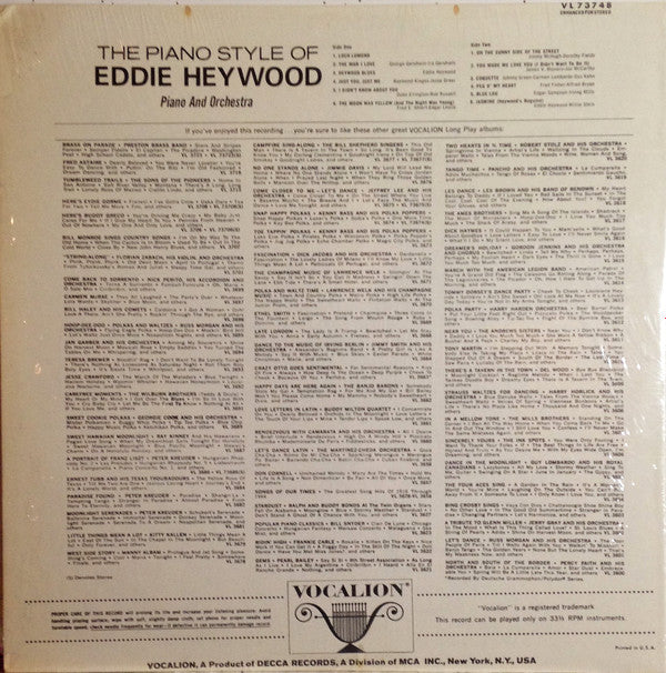 Eddie Heywood - The Piano Style Of Eddie Heywood