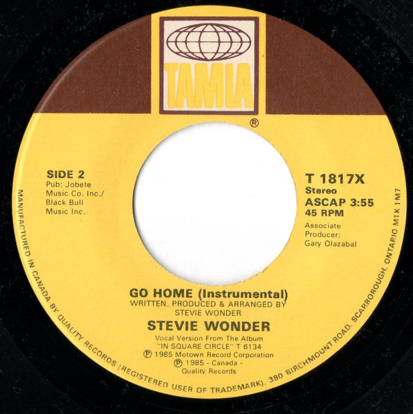 Stevie Wonder - Go Home Vinyl Record