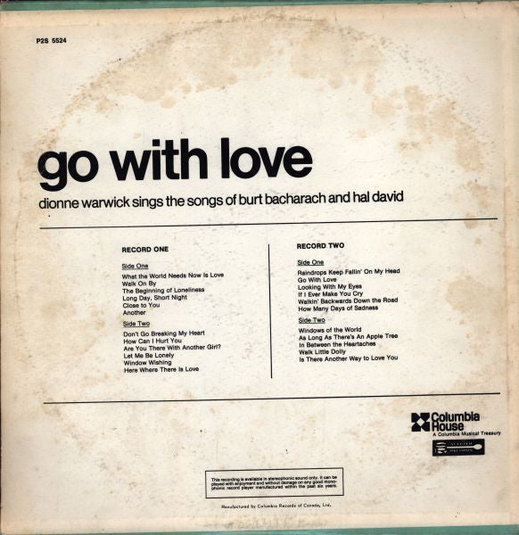 Dionne Warwick - Go With Love (Dionne Warwick Sings The Songs Of Burt Bacharach And Hal David)