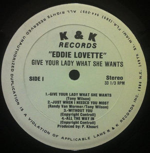 Eddie Lovette - Give Your Lady What She Wants 1986 - Quarantunes