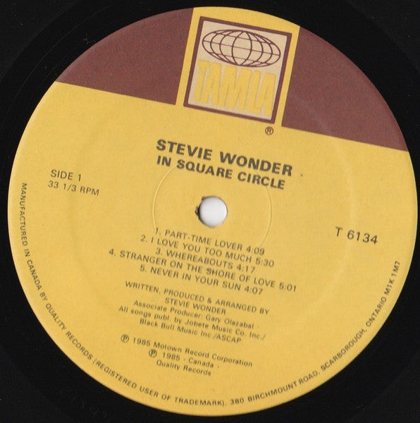 Stevie Wonder - In Square Circle - 1985