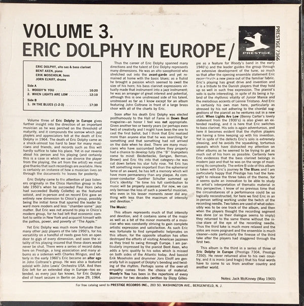 Eric Dolphy - In Europe / Volume 3.