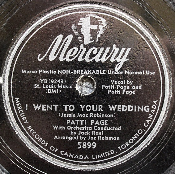 Patti Page - You Belong To Me / I Went To Your Wedding