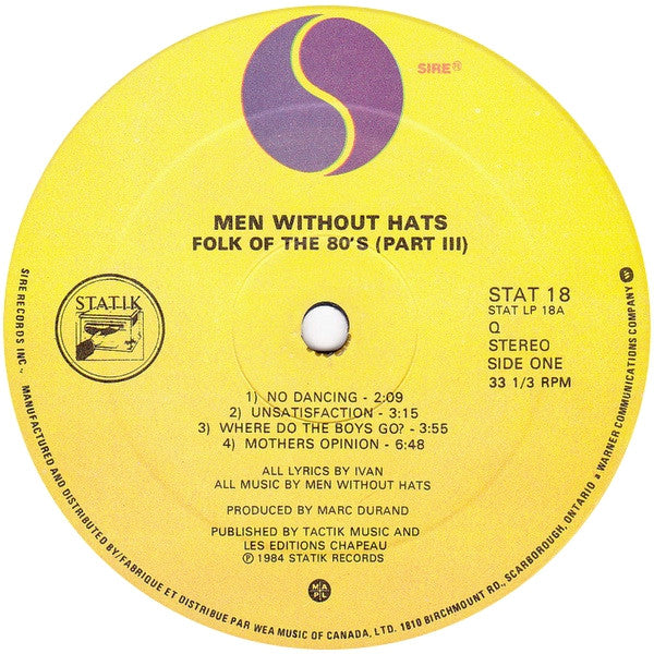 Men Without Hats - Folk Of The 80's (Part III)